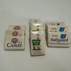 Vtg Set Of 9 Hotel Bar Soaps Holiday Inn/Camay/Safeguard 1970s